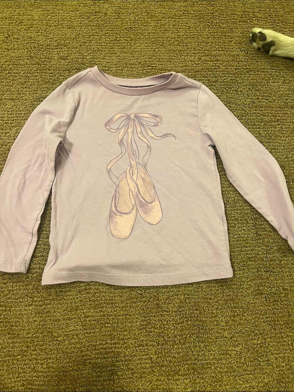 Carter's Lavender Long-Sleeve Top with Ballet Slipper Graphic